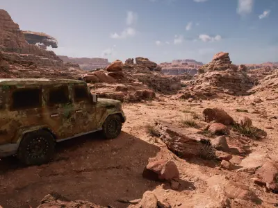 game ready low poly military jeep Low-poly 3D model