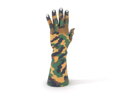 Camouflage Glove Hand Model Pack Low-poly 3D model