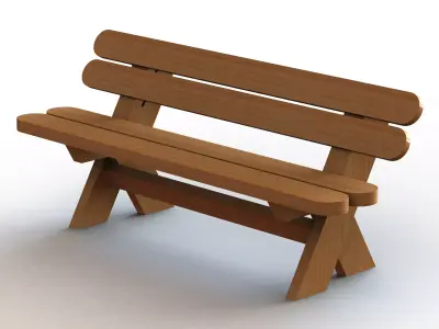 Outdoor Chair with Backrest 3D model