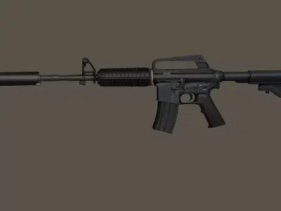 M4 Rifle2 Modular Constructor Low-Poly 3D Model Low-poly 3D model