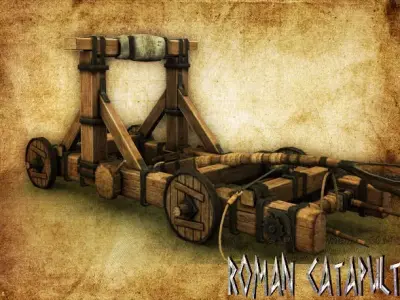 Roman Catapult Low-poly 3D model