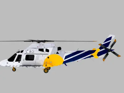 Agusta Westland AW109 Rigged Luxury Military Helicopter  3D model