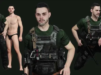 Maple Sentinel - kiven In Melitirian Attire Low-poly 3D model