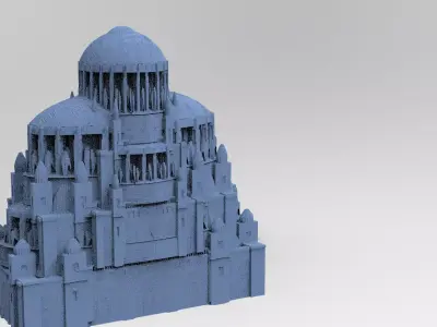 Sci fi City Dome tower and palace 3D model