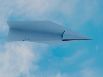 Animated Paper Plane Low-poly 3D model