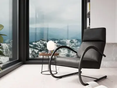  Replica Label Van Den Berg Poise Armchair Model, Black 