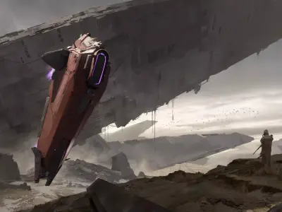 Spaceship Low-poly 3D model