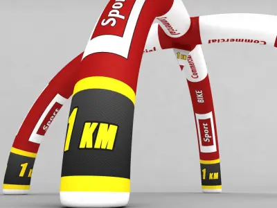 Banner commercial road bike low poly Low-poly 3D model