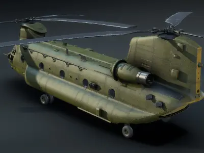 CH-47 Chinook Low-poly 3D model