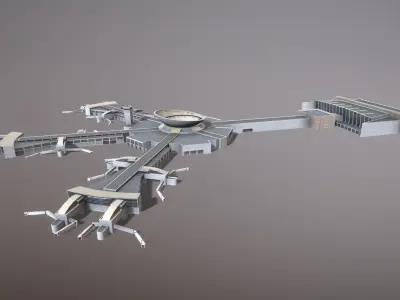 Airport Terminal LLBG Terminal3 Ben Gurion Airport Low-poly 3D model