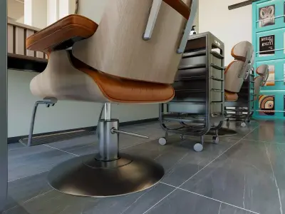 Photorealistic 3D Hair Salon Interior Pack Blender 3ds Max C4D Free low-poly 3D model