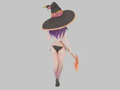 Sorceress in Swimwear Low-poly 3D model