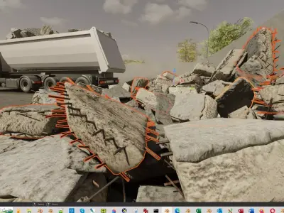 Reinforced Concrete Demolition Waste Low-poly 3D model