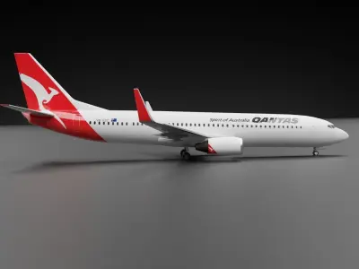 Boeing 737-800 Qantas  3D model