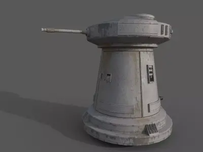 Star Wars DF9 Turret Low-poly 3D model