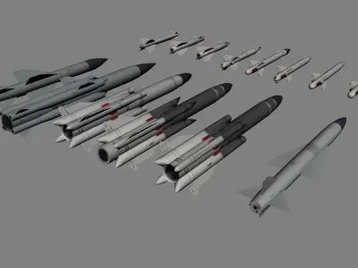 USSR rockets pack Low-poly 3D model