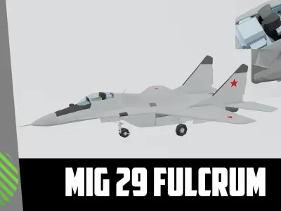 MIG 29 stylised low poly Low-poly 3D model