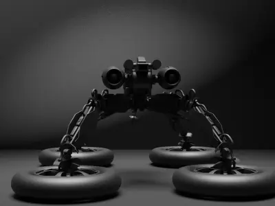 Robot on two wheels 3D model