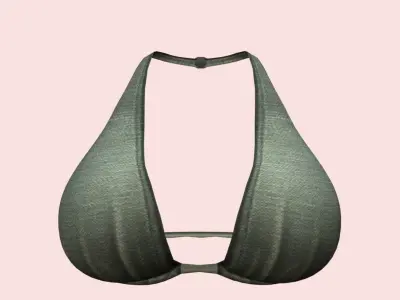 Sexy Green Army Bikini Low-poly 3D model