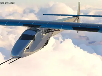 Solar Cargo Airplane Blue 3D model