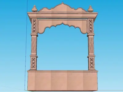 indian stone jharokha window Low-poly 3D model