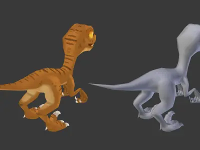 Low Poly Raptor Animated Low-poly 3D model