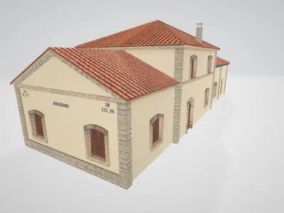 Anghiari railway station Low-poly 3D model