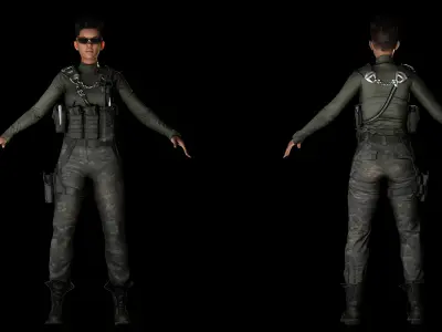 Raven Steele -Warrior Queen of the Frontlin Low-poly 3D model