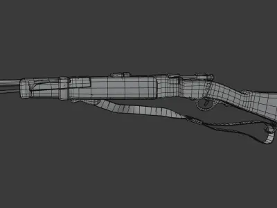Old Military Rifle Low-poly 3D model