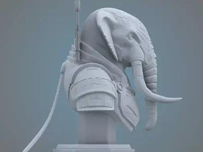 Sci-Fi Mechanical Elephant Sculpture PM-26 3D print model