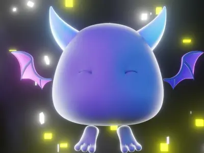 Cartoon Bat - Fully Rigged Low-poly 3D model