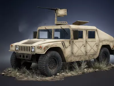 HMMWV M998 Humvee Low-poly 3D model