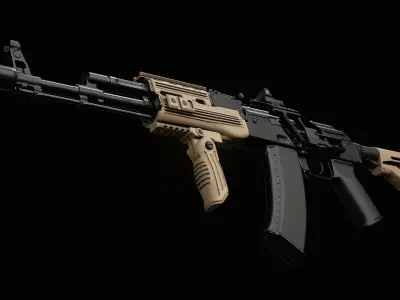 AK 74 Tactical Low-poly 3D model