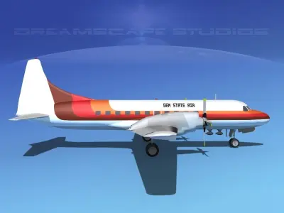 Convair CV-580 Gem State Air 3D model