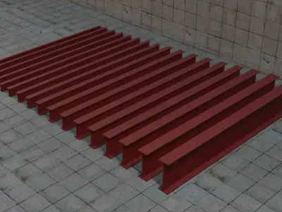 Construction Beams IPE 100-600 PBR Low-poly 3D model