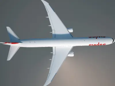 Swiss Air 777 300 ER 3D model