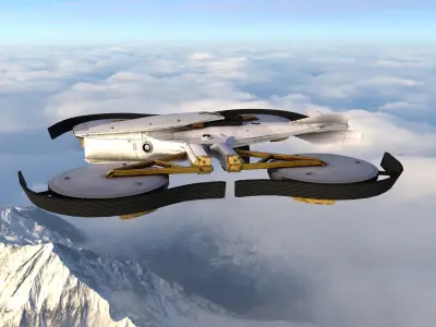 Futuristic VTOL Drone - Low Poly PBR 3D Model Low-poly 3D model