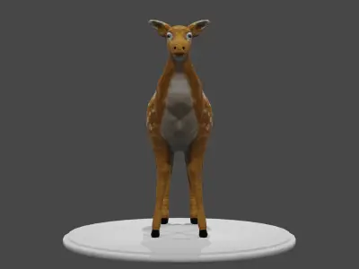Doe Low Poly 3D Model deer Low-poly 3D model
