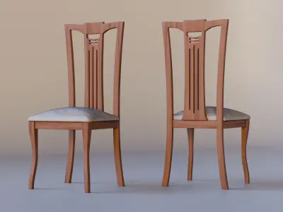 Dining Table With Chairs Free low-poly 3D model