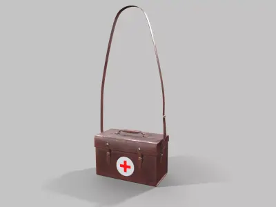 Military First Aid Kit Bag Low-poly 3D model