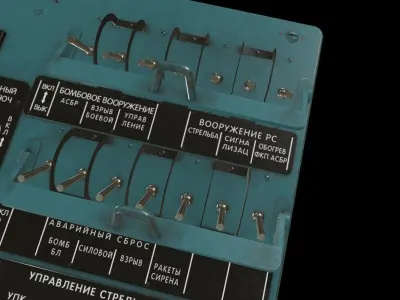 Mi-8MT Mi-17MT Left Circuit Breaker Console Russian Low-poly 3D model