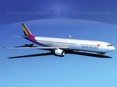  Airbus A330-300 Asiana 3D model
