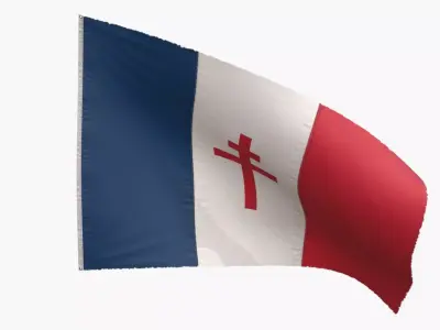 Free France Flag Low-poly 3D model