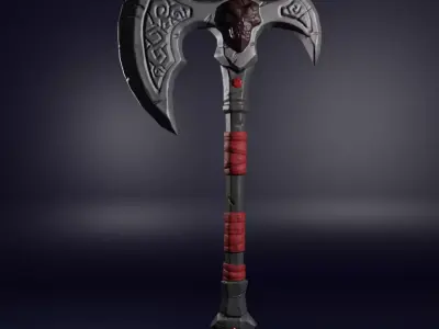 Stylized Fantasy Axe Low-poly 3D model order