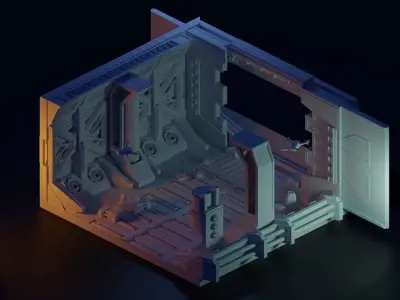 Low Poly Isometric - Spacecraft Low-poly 3D model