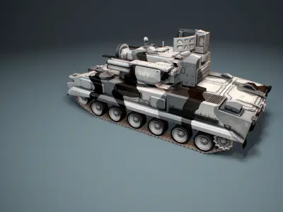 2K22 Tunguska -  Russian SAM Low-poly 3D model