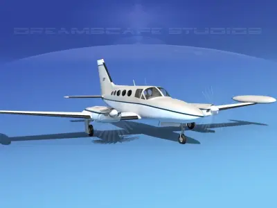 Cessna 414 Chancellor V04 3D model