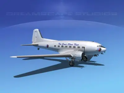 Douglas DC-3 Eastern Airlines 1 3D model
