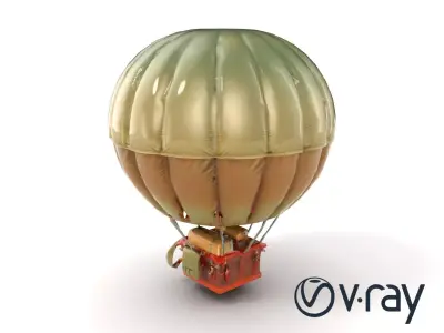 Jungle Expedition Hot Air Balloon model pack Low-poly 3D model