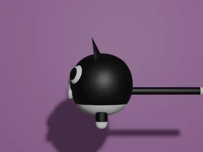 Ball Cat Blender Rigged Free 3D model
